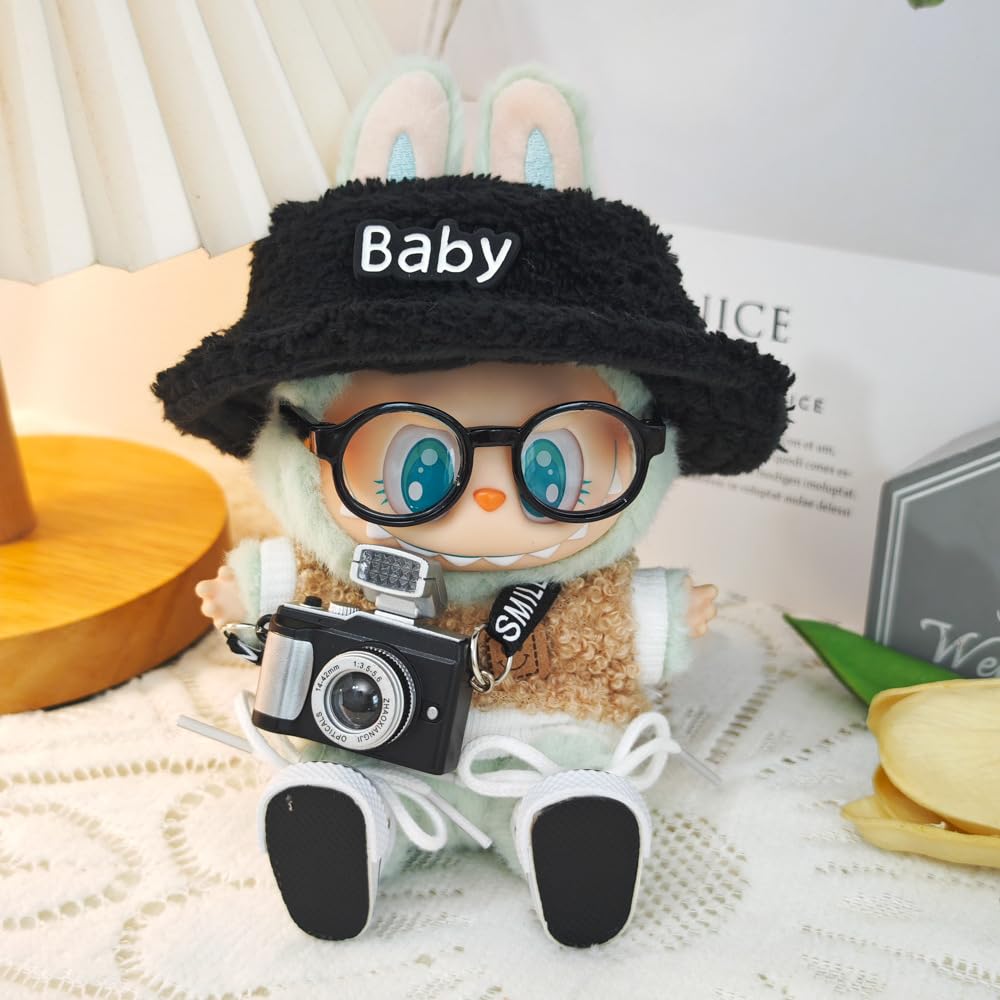 Foto 2 pulgar | Set De Ropa Para Muñecas Labubu De 17 Cm Con Sombrero, Cámara, Gafas Y Zapatos - Venta Internacional.