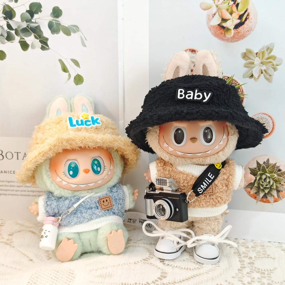 Foto 3 pulgar | Set De Ropa Para Muñecas Labubu De 17 Cm Con Sombrero, Cámara, Gafas Y Zapatos - Venta Internacional.