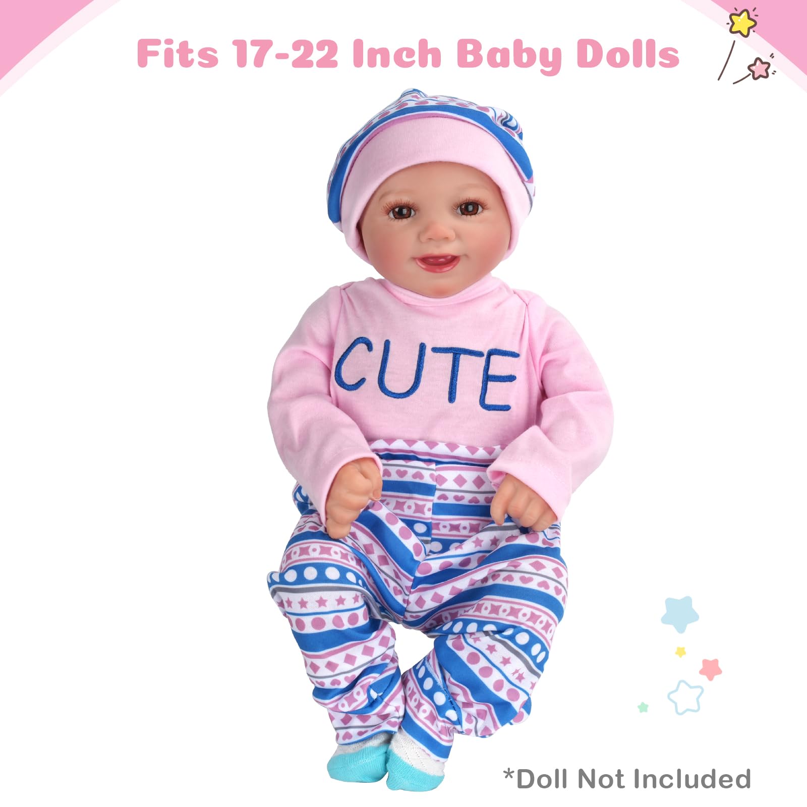 Foto 4 pulgar | Set de Ropa Reborn Baby Doll Babeside para Bebés de 43 a 56 cm - Venta Internacional