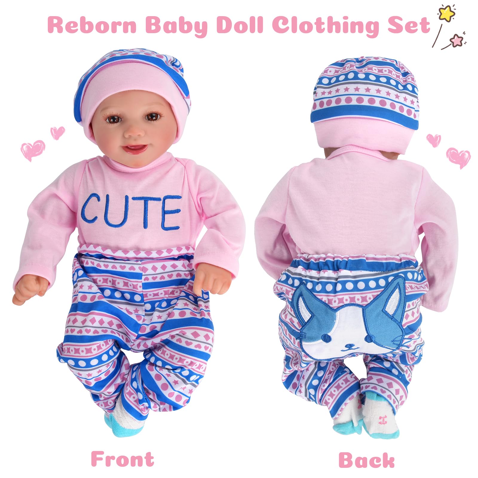 Foto 4 | Set de Ropa Reborn Baby Doll Babeside para Bebés de 43 a 56 cm - Venta Internacional