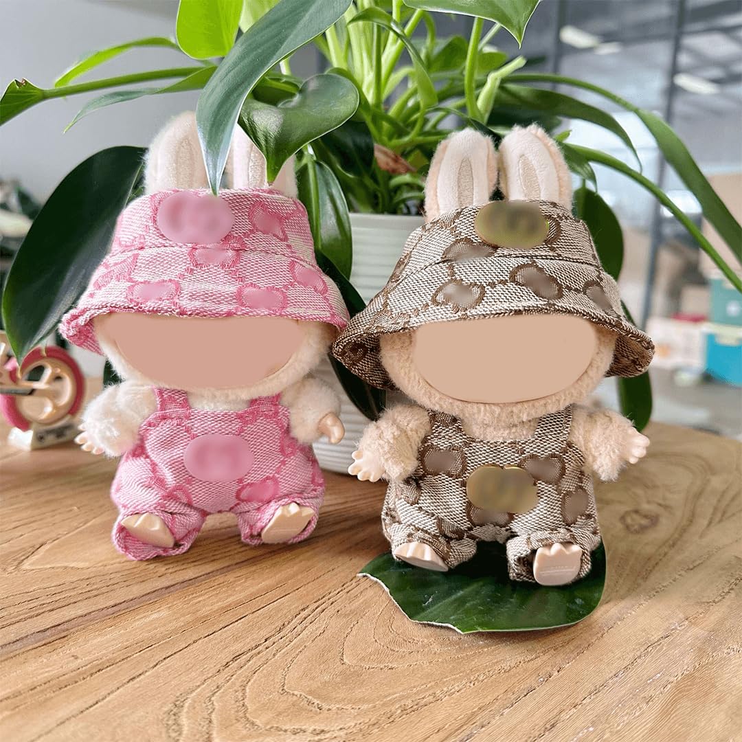 Foto 4 pulgar | Ropa Labubu Para Muñeca, 17 Cm, Traje Rosa Y Marrón Con Sombrero - Venta Internacional.
