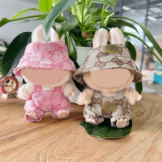 Foto 3 | Ropa Labubu Para Muñeca, 17 Cm, Traje Rosa Y Marrón Con Sombrero - Venta Internacional.
