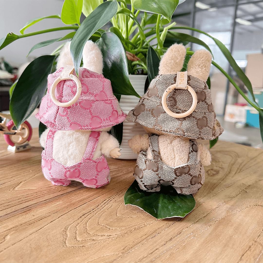 Foto 5 pulgar | Ropa Labubu Para Muñeca, 17 Cm, Traje Rosa Y Marrón Con Sombrero - Venta Internacional.