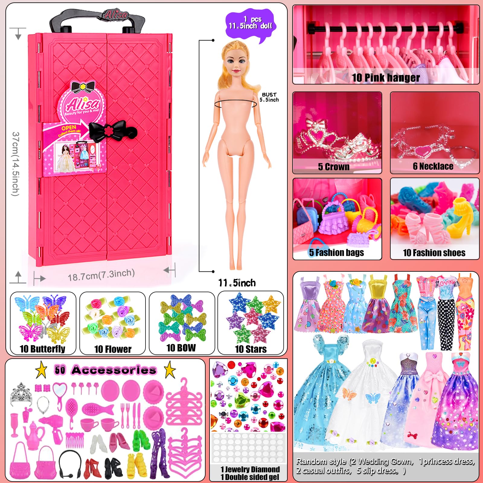 Foto 3 pulgar | Set de Ropa y Accesorios Ebuddy para Muñeca-Venta Internacional