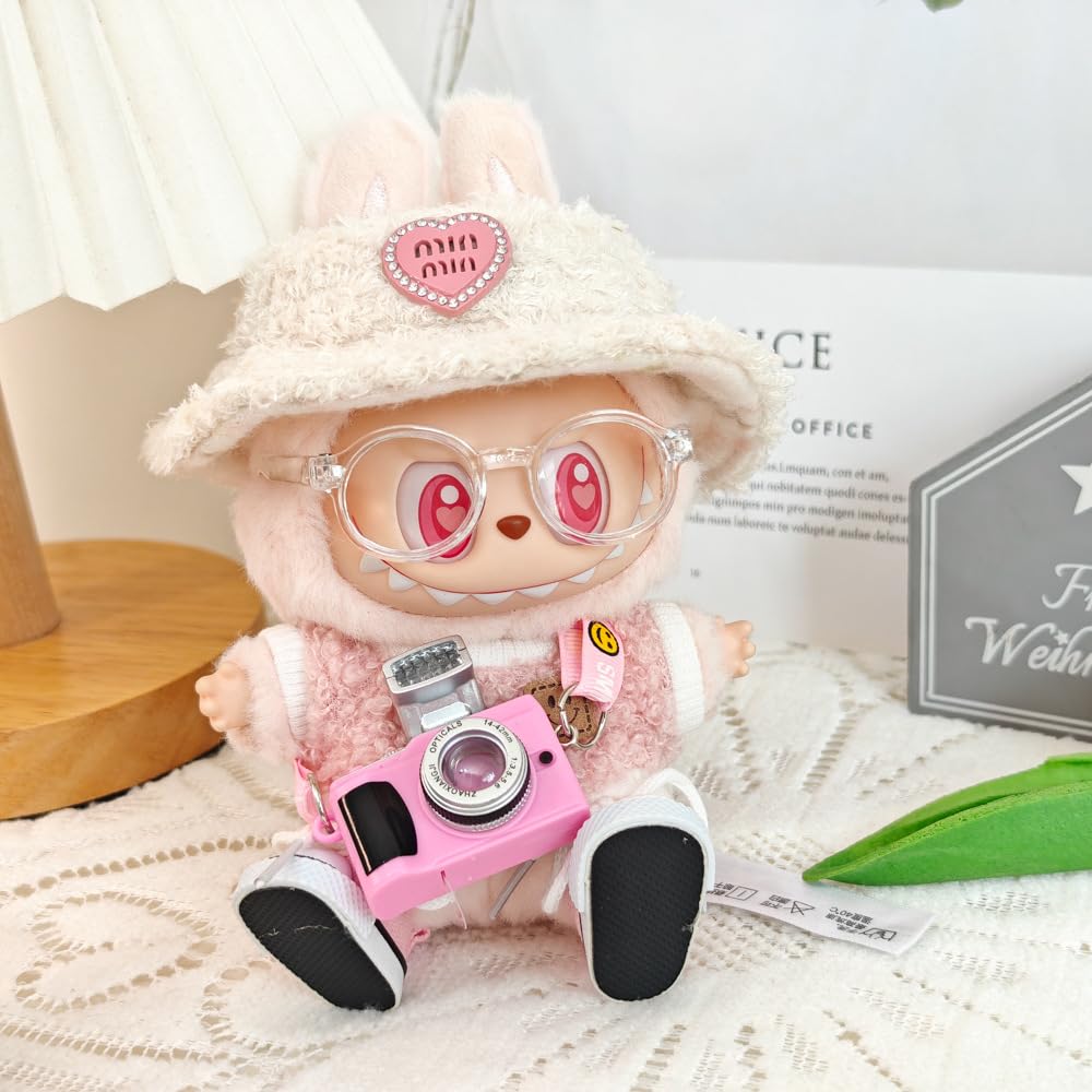 Set De Ropa Para Muñecas Labubu De 17 Cm Con Sombrero, Cámara, Gafas Y Zapatos - Venta Internacional.