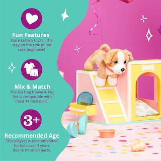 Foto 4 | Playset Dog House Glitter Girls Con Cachorro De Peluche Chihuahua - Venta Internacional.