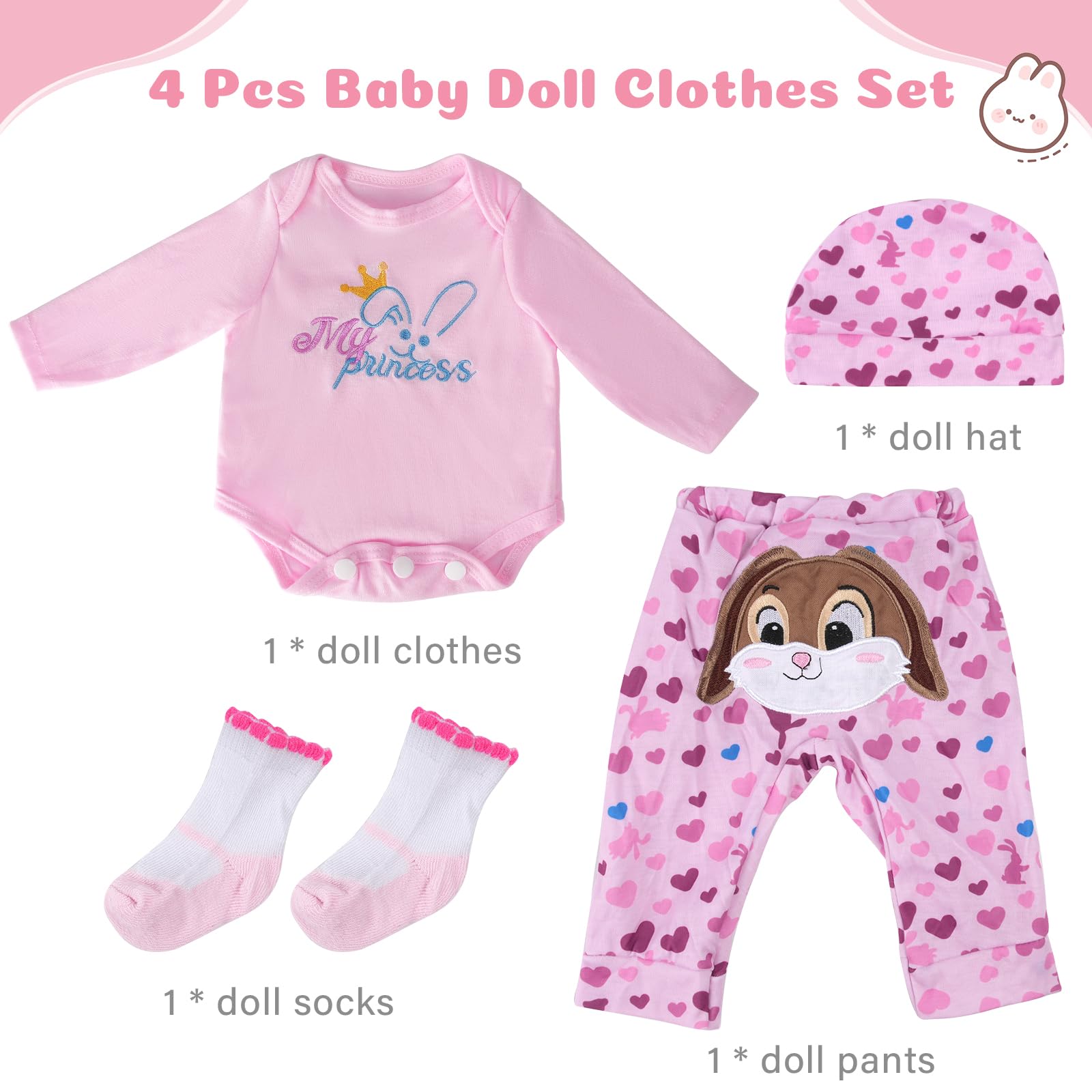 Foto 6 pulgar | Set de Ropa para Muñecas Reborn Baby Dolls Babeside - Venta Internacional