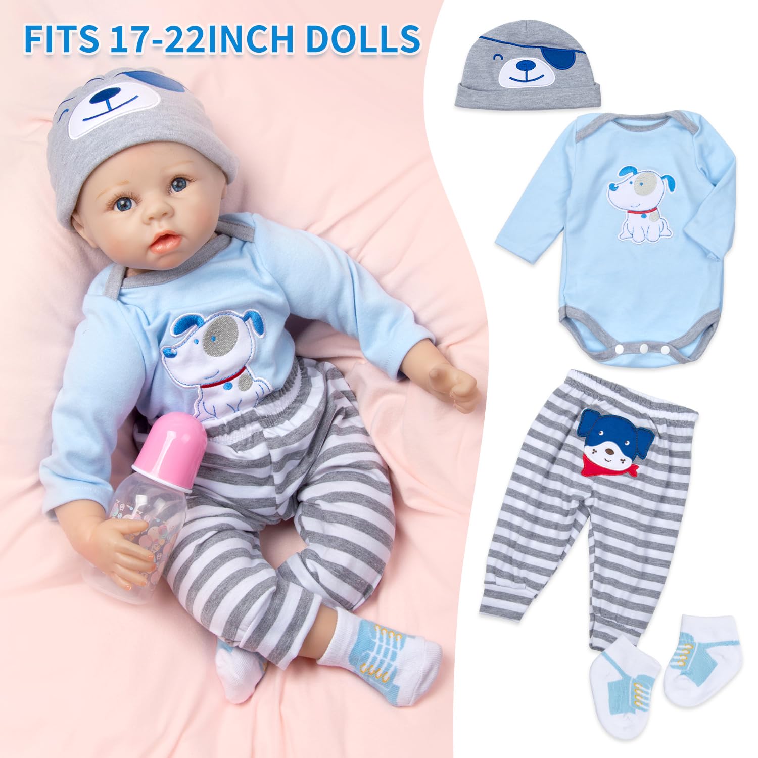Foto 4 | Set de Ropa para Muñeca Reborn 11 Piezas - Venta Internacional