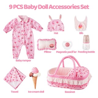 Foto 6 | Set de Ropa Reborn Baby Doll 9 Piezas - Venta Internacional
