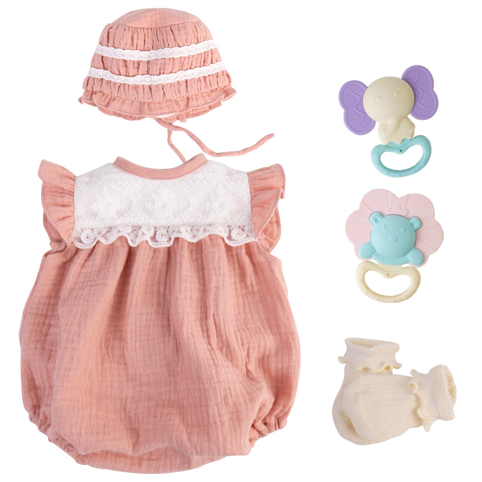 Foto 2 pulgar | Conjunto De Ropa Aori Reborn Baby Doll De 50 Cm Con Atuendo Rosa Y Acceso. - Venta Internacional.
