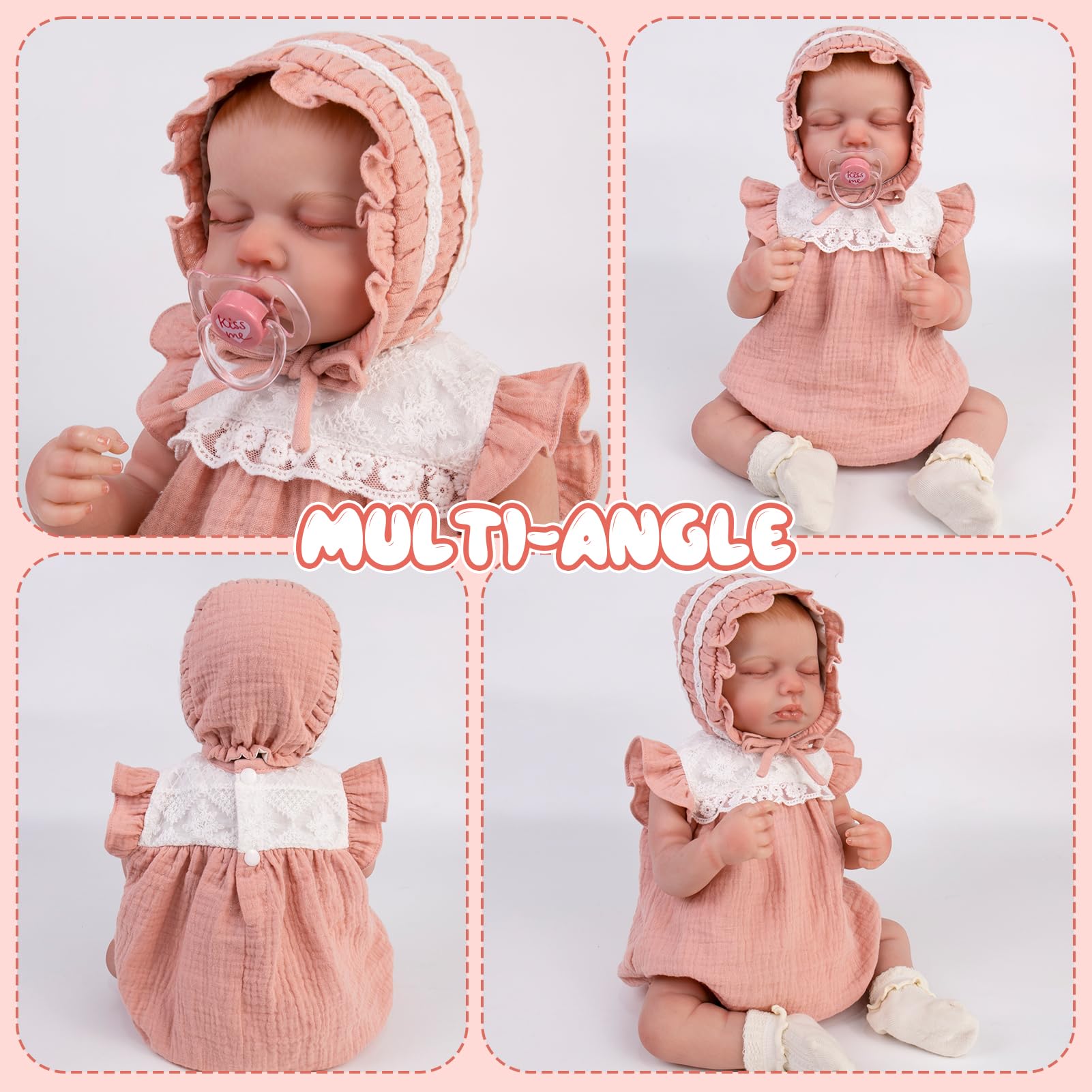 Foto 6 pulgar | Conjunto De Ropa Aori Reborn Baby Doll De 50 Cm Con Atuendo Rosa Y Acceso. - Venta Internacional.