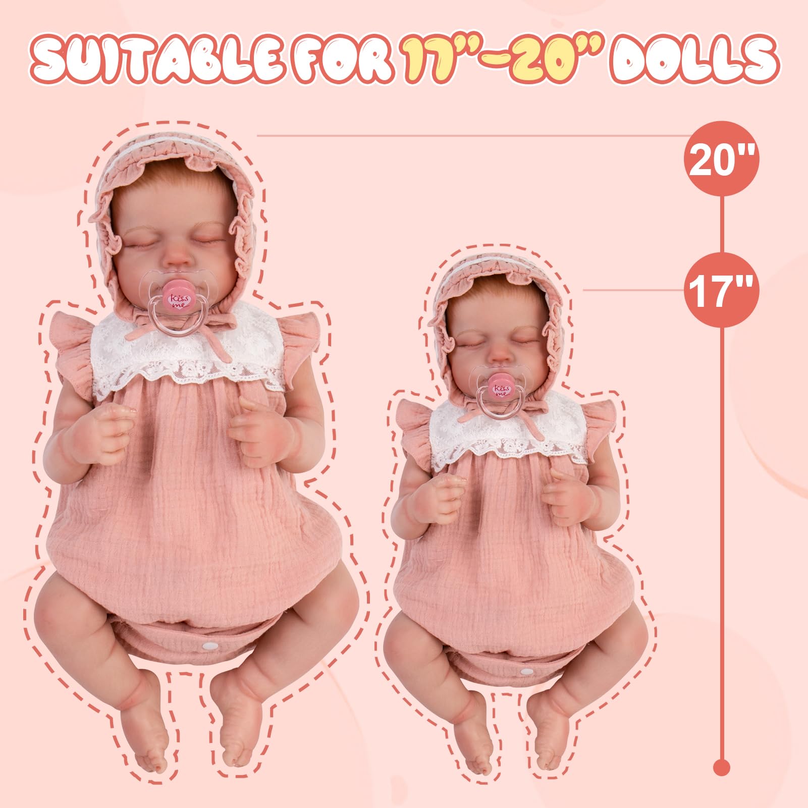 Foto 7 pulgar | Conjunto De Ropa Aori Reborn Baby Doll De 50 Cm Con Atuendo Rosa Y Acceso. - Venta Internacional.