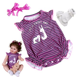 Foto 1 | Set De Ropa Para Muñecas Aori Reborn De 50 Cm Con Rayas Moradas - Venta Internacional.