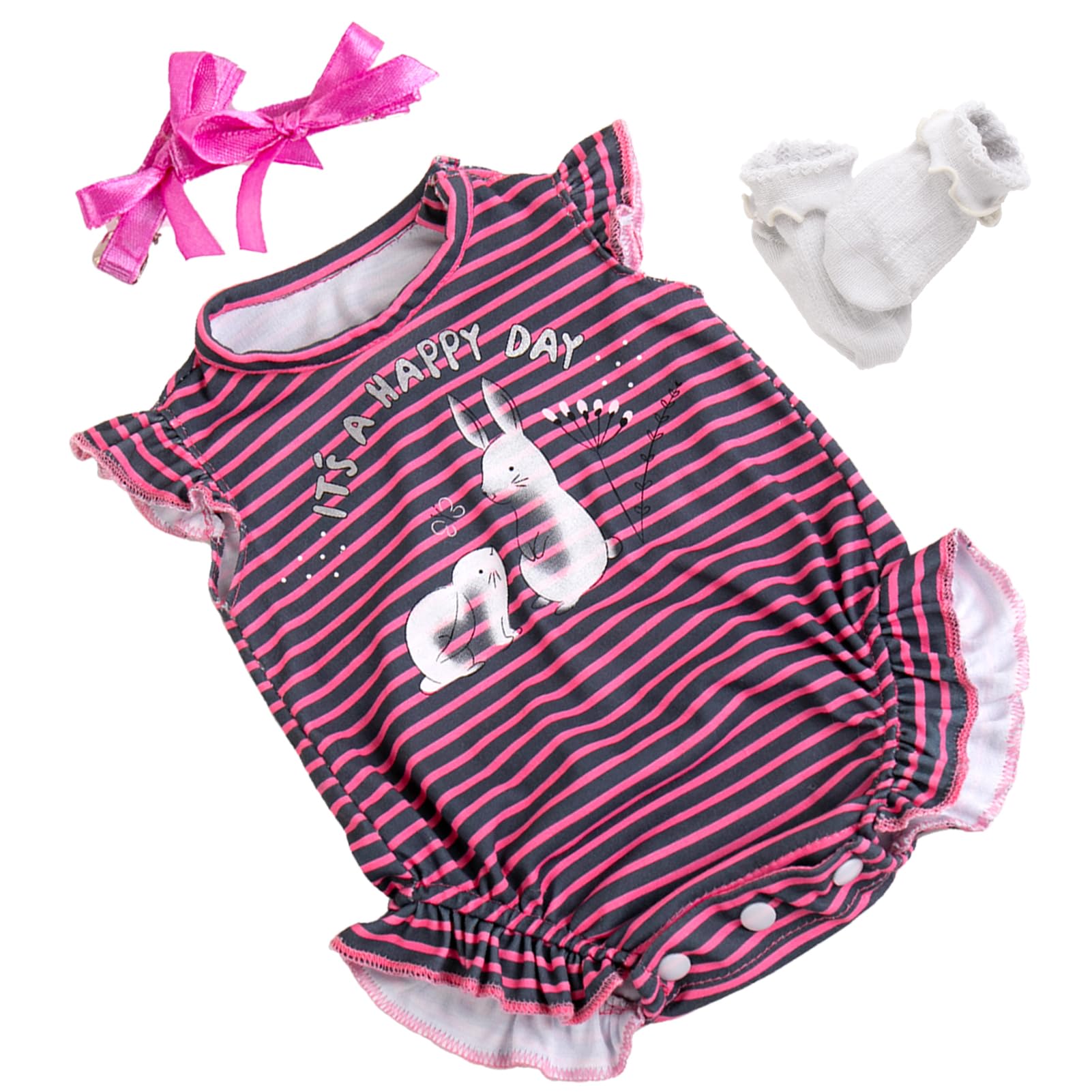 Foto 2 | Set De Ropa Para Muñecas Aori Reborn De 50 Cm Con Rayas Moradas - Venta Internacional.