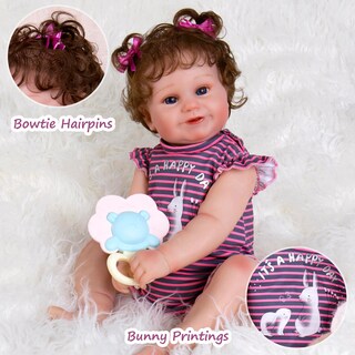 Foto 7 | Set De Ropa Para Muñecas Aori Reborn De 50 Cm Con Rayas Moradas - Venta Internacional.