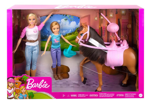Foto 2 pulgar | Barbie Muñecas Y Caballo Con Accesorios Gxd65 Mattel