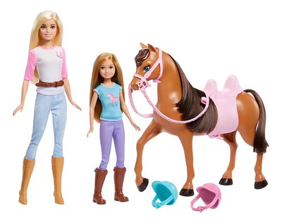 Foto 2 | Barbie Muñecas Y Caballo Con Accesorios Gxd65 Mattel