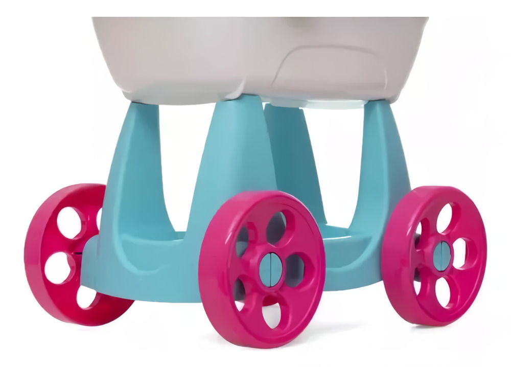 Foto 2 | Carriola Para Muñecas Prinsel Mommy Mecedora Asa Reversible Turquesa Rosa