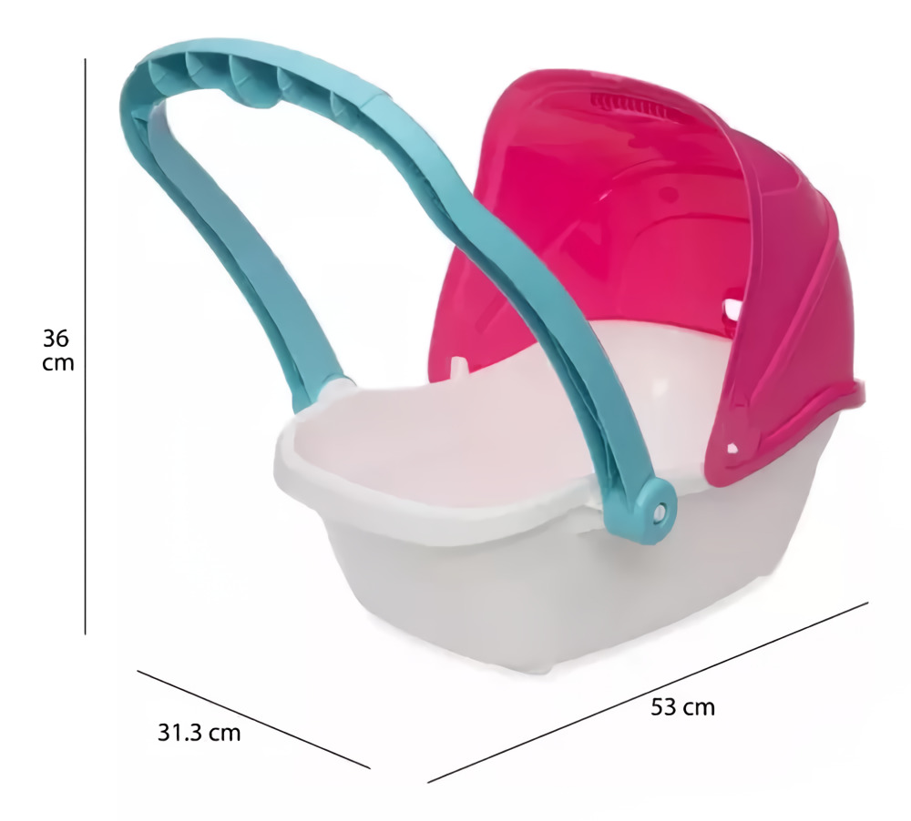 Foto 4 pulgar | Carriola Para Muñecas Prinsel Mommy Mecedora Asa Reversible Turquesa Rosa