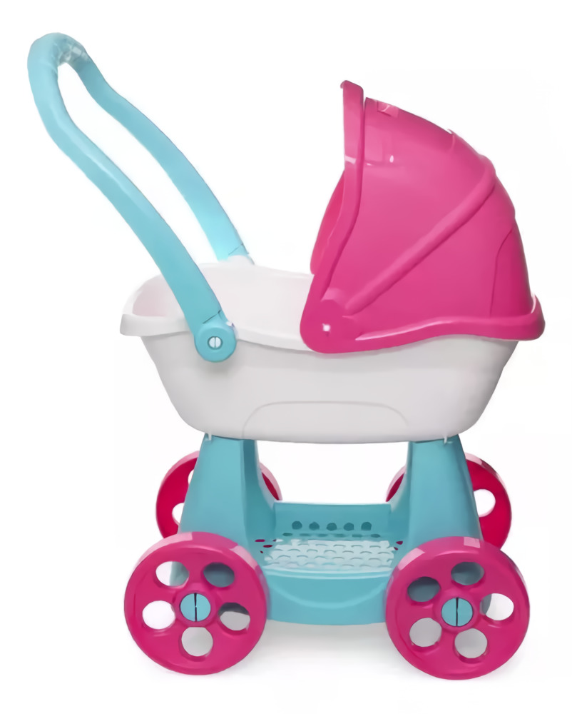 Foto 6 pulgar | Carriola Para Muñecas Prinsel Mommy Mecedora Asa Reversible Turquesa Rosa