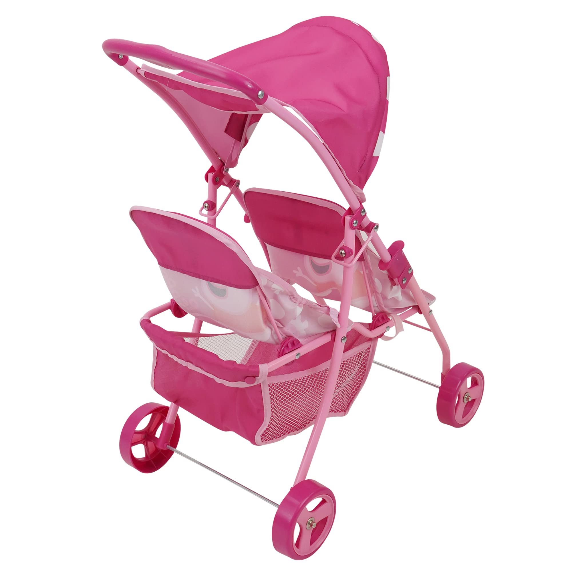 Foto 5 pulgar | Cochecito Doll Twin Peppa Pig Con Lunares Rosas Y Blancos Para Muñecas De Hasta 24 Años - Venta Internacional.