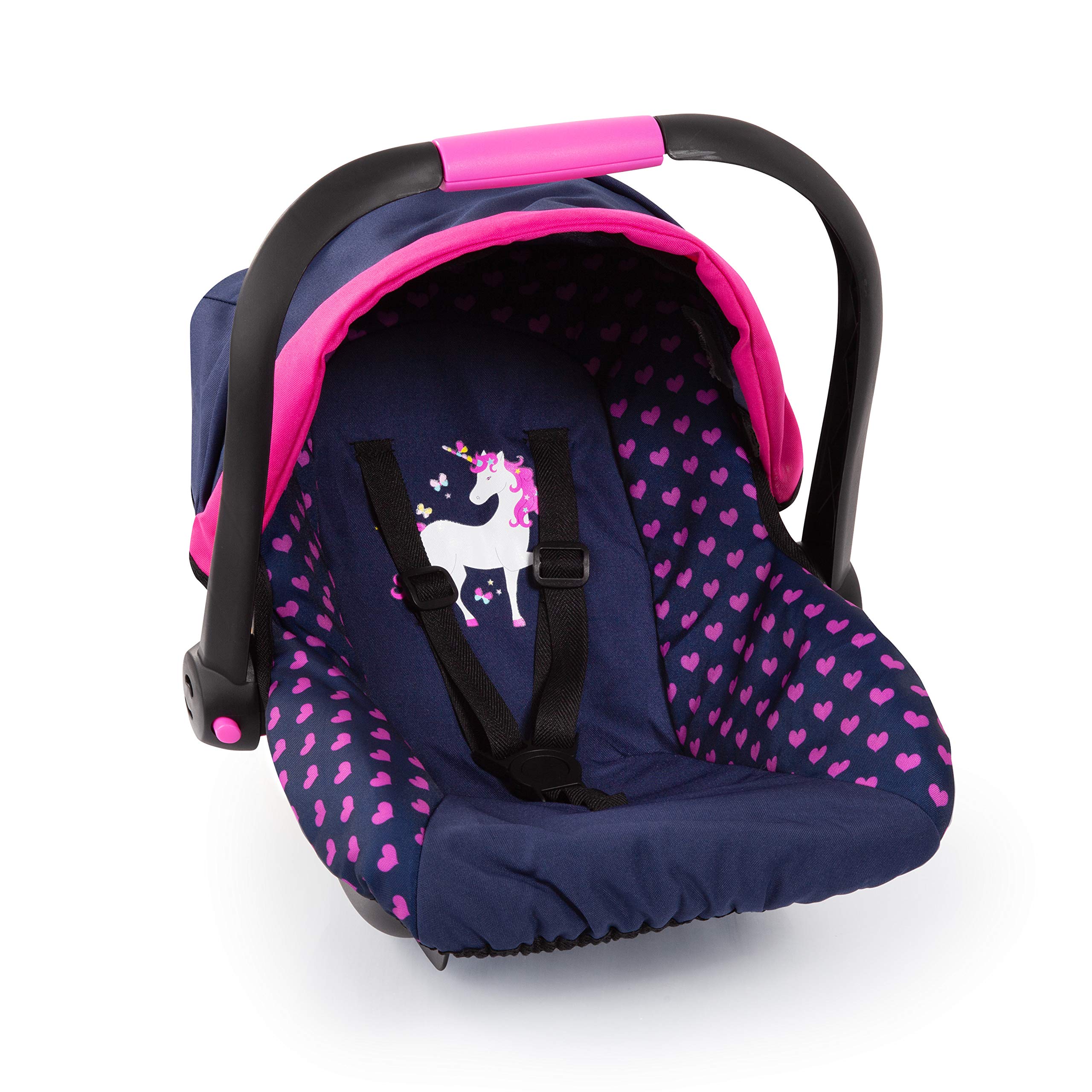 Asiento De Coche Baby Doll Design Deluxe Con Toldo Azul/rosa - Venta Internacional.