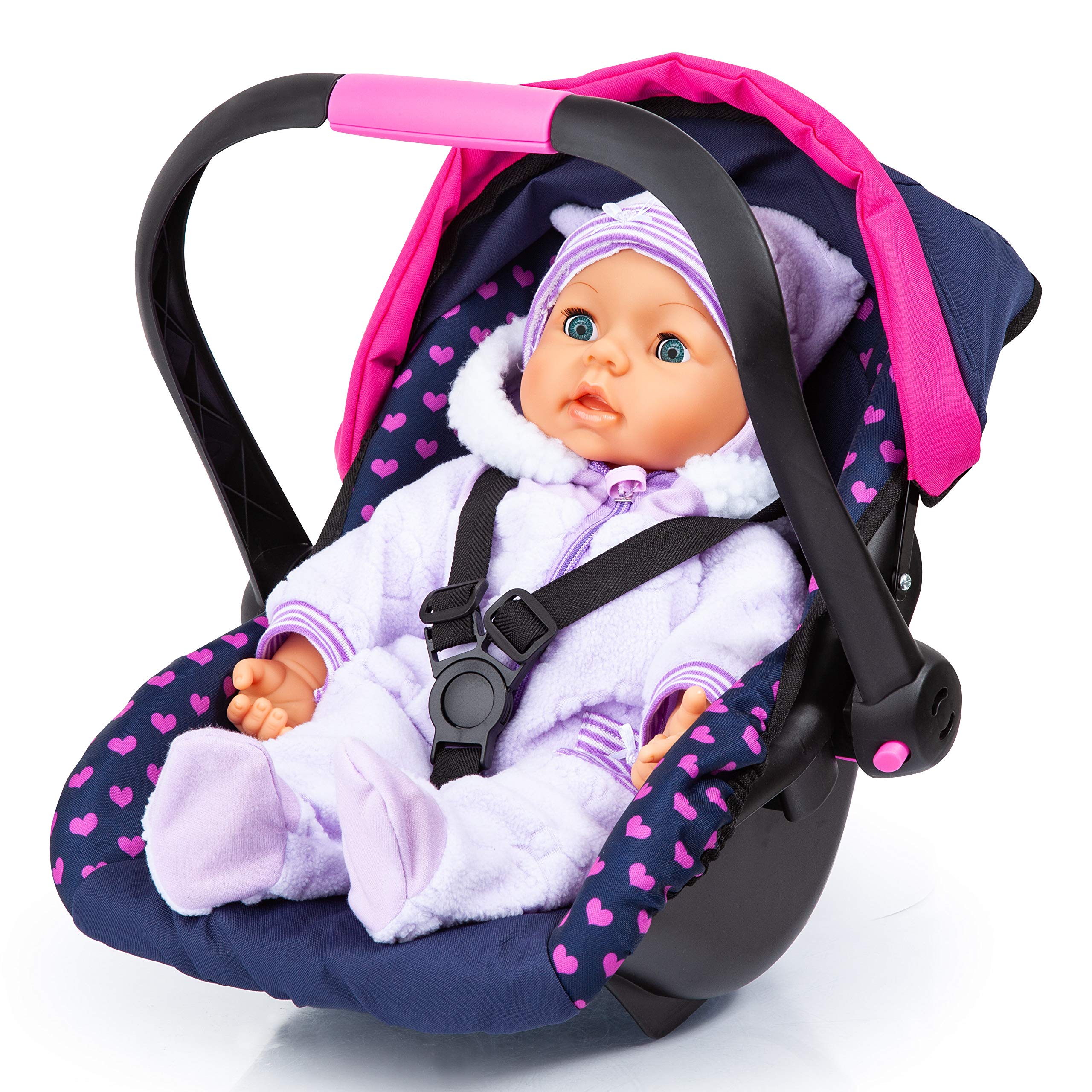 Foto 7 | Asiento De Coche Baby Doll Design Deluxe Con Toldo Azul/rosa - Venta Internacional.