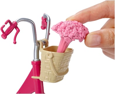 Foto 4 | Bicicleta Barbie Con Cesta De Flores Para Muñecas - Venta Internacional.