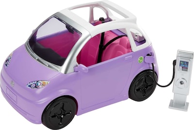 Foto 1 | Vehículo Eléctrico Barbie De Juguete Con Estación De Carga, Color Morado - Venta Internacional.