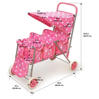 Foto 5 | Toy Stroller Badger Basket Triple Para 3 Muñecas De Hasta 18 Pulgadas - Venta Internacional.