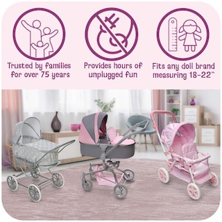 Foto 5 | Cesta Para Cochecito Y Portabebés, Color Rosa, 22 Pulgadas, De Toy Doll - Venta Internacional.