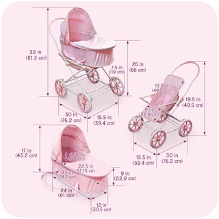 Foto 6 | Cesta Para Cochecito Y Portabebés, Color Rosa, 22 Pulgadas, De Toy Doll - Venta Internacional.