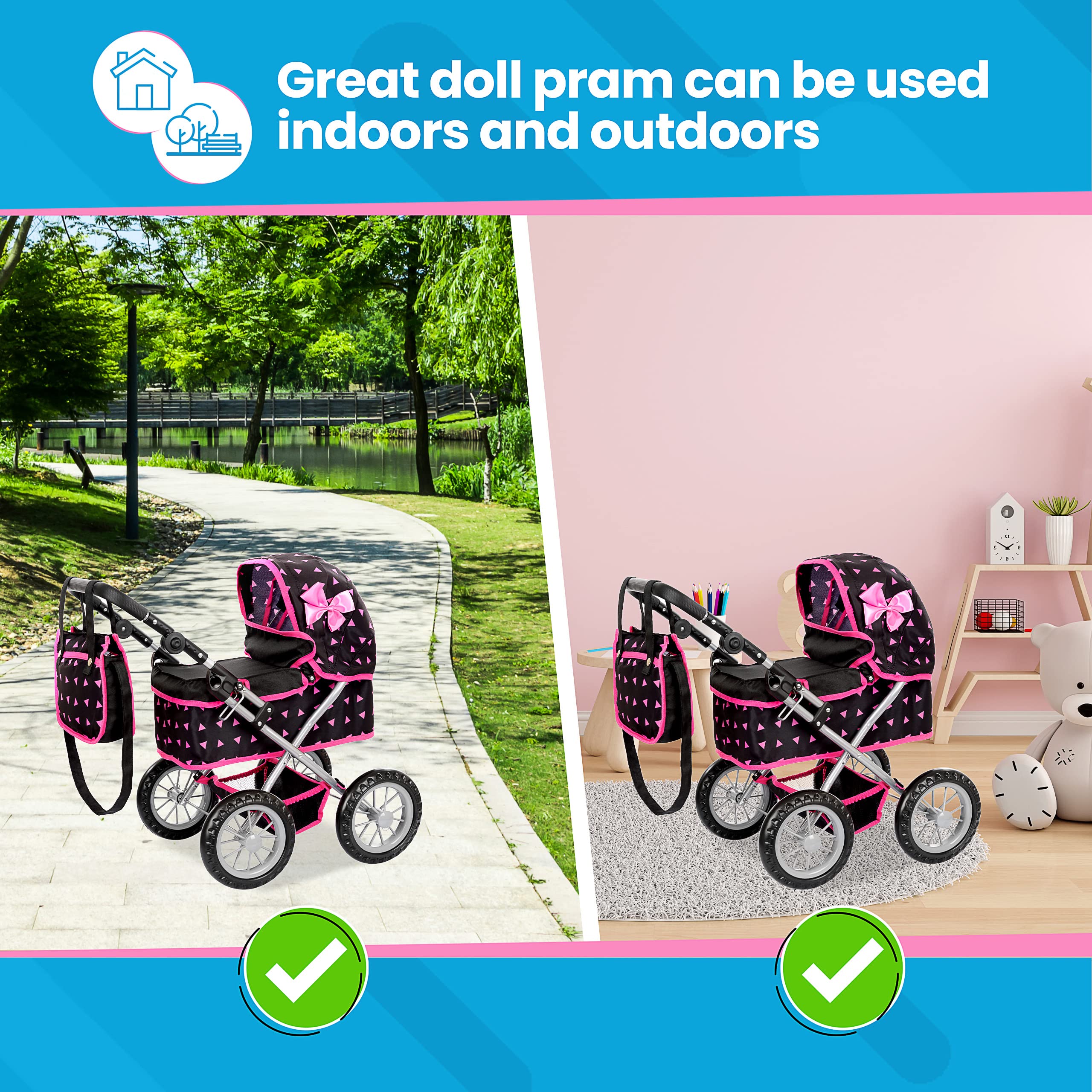 Foto 7 | Cochecito Baby Doll Kinderplay Kp0261r Con Asa Ajustable - Venta Internacional.