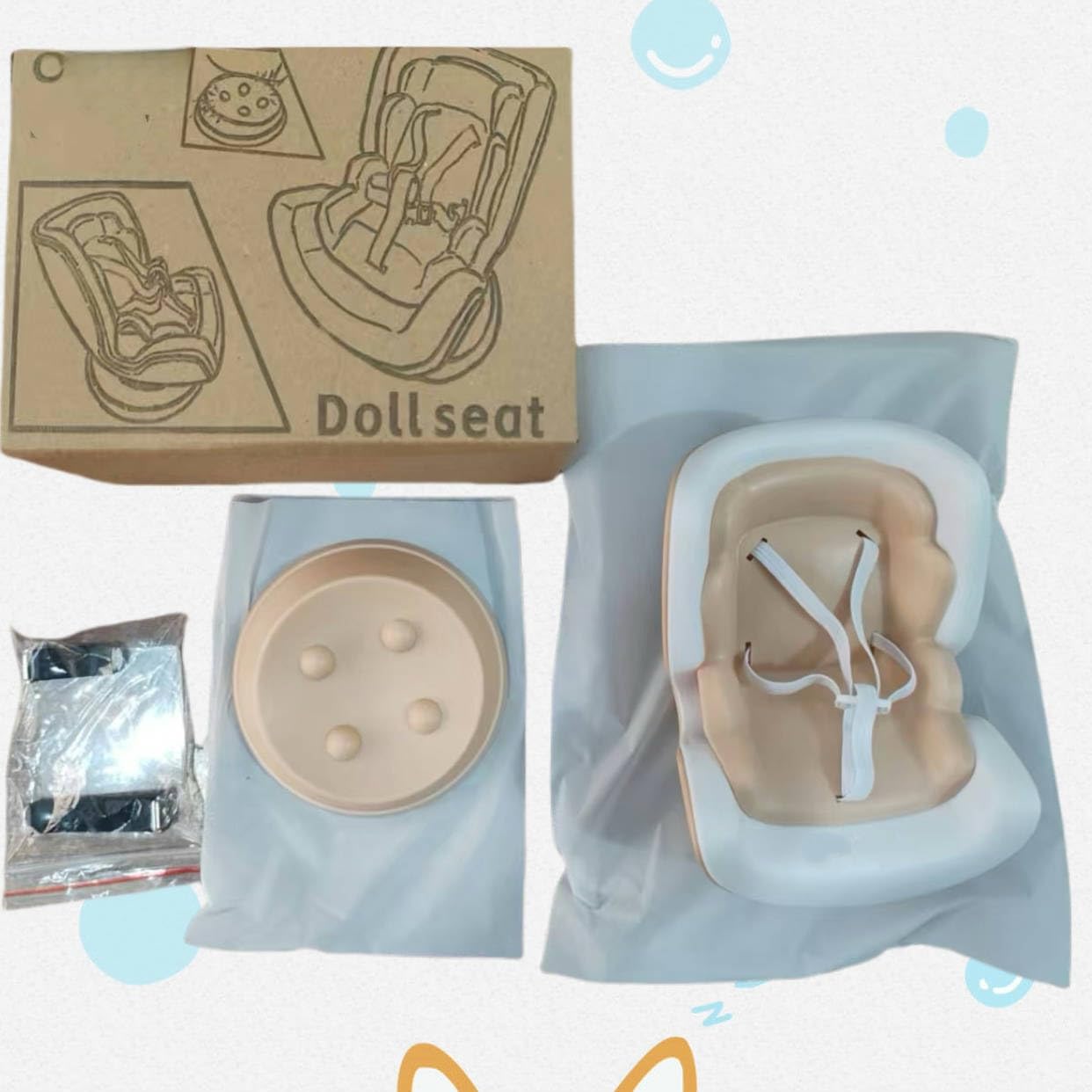 Foto 7 pulgar | Protector De Asiento De Coche Para Muñeca Labubu De 17 Cm Con Accesorios, Color Rosa - Venta Internacional.
