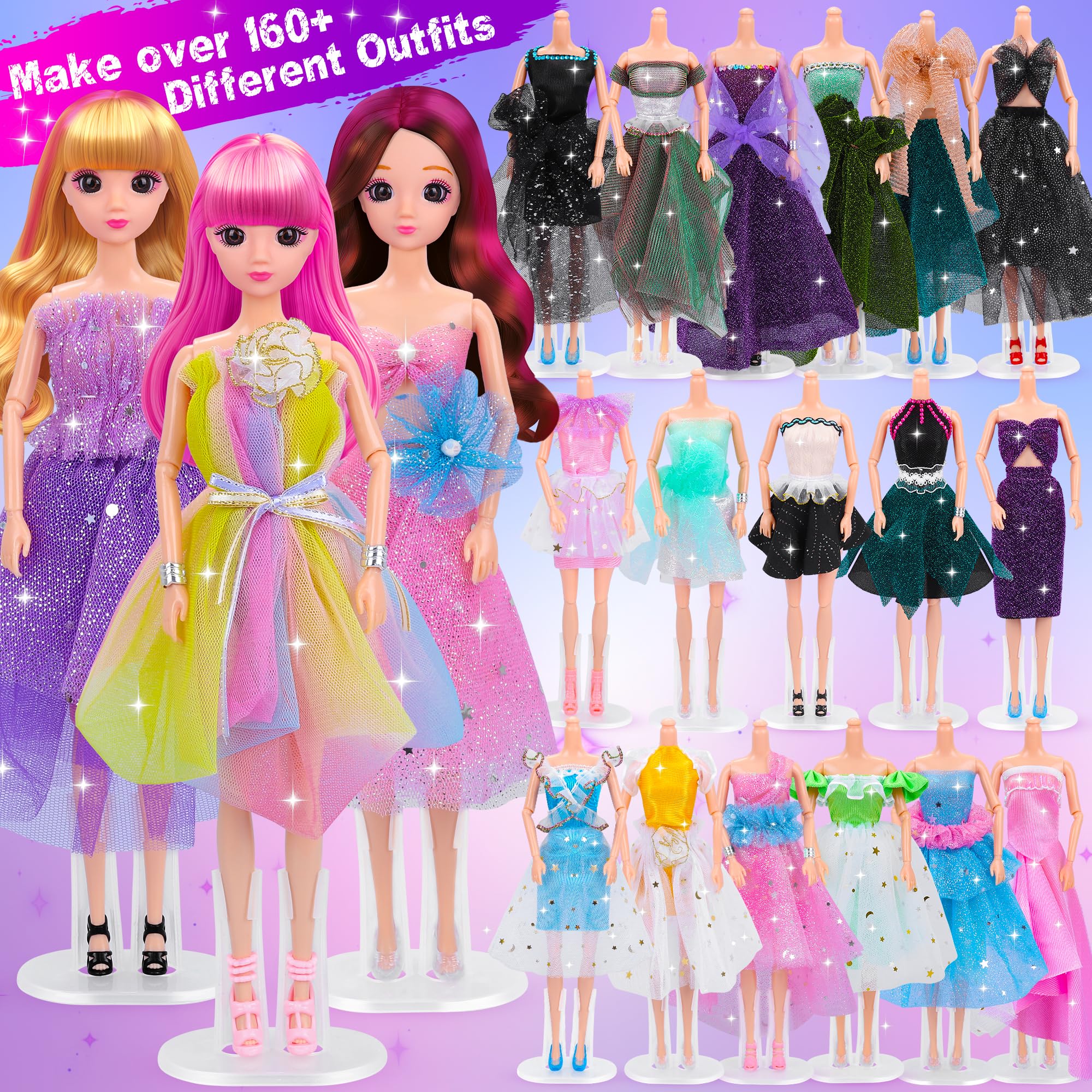 Foto 3 pulgar | Kit De Diseñador De Moda Minifun Con 3 Muñecas Y 3 Maniquíes Para Niñas - Venta Internacional.