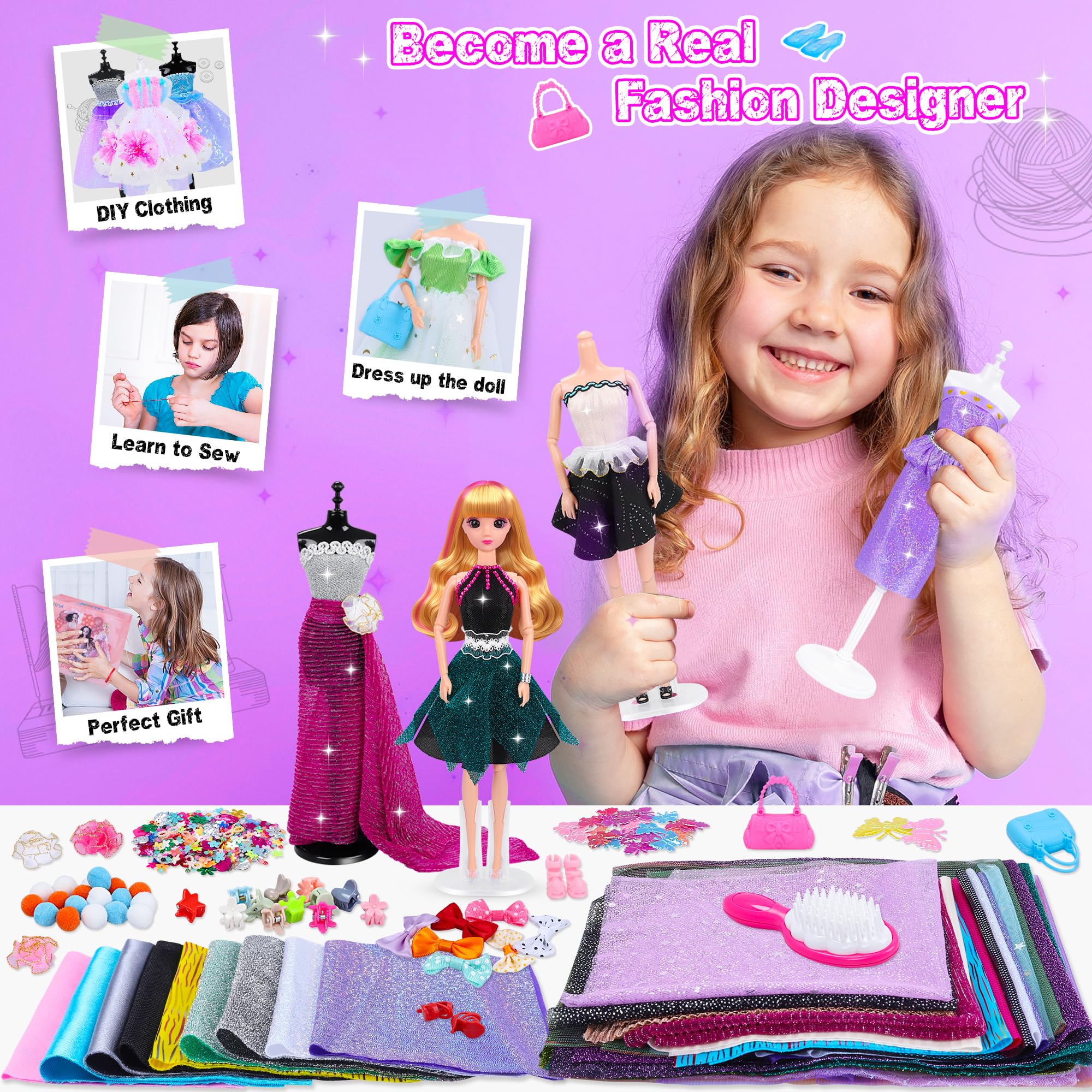 Foto 6 pulgar | Kit De Diseñador De Moda Minifun Con 3 Muñecas Y 3 Maniquíes Para Niñas - Venta Internacional.