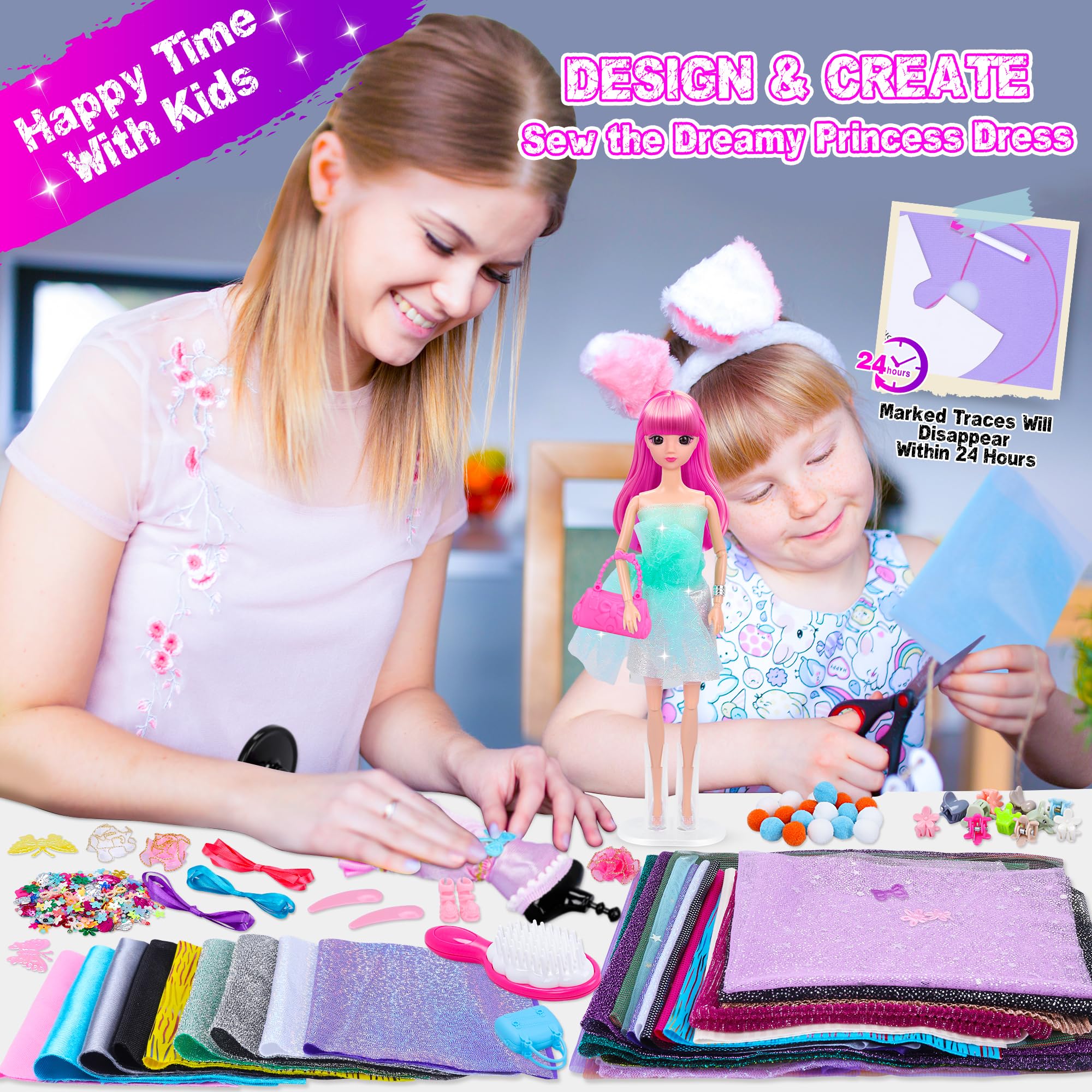 Foto 7 | Kit De Diseñador De Moda Minifun Con 3 Muñecas Y 3 Maniquíes Para Niñas - Venta Internacional.