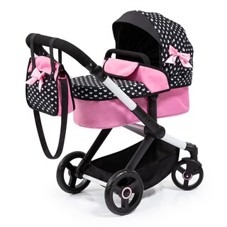 Foto 1 | Cochecito De Muñecas Bayer Design Xeo Hearts, Negro Y Rosa, 52 Cm, 3 O Más - Venta Internacional.