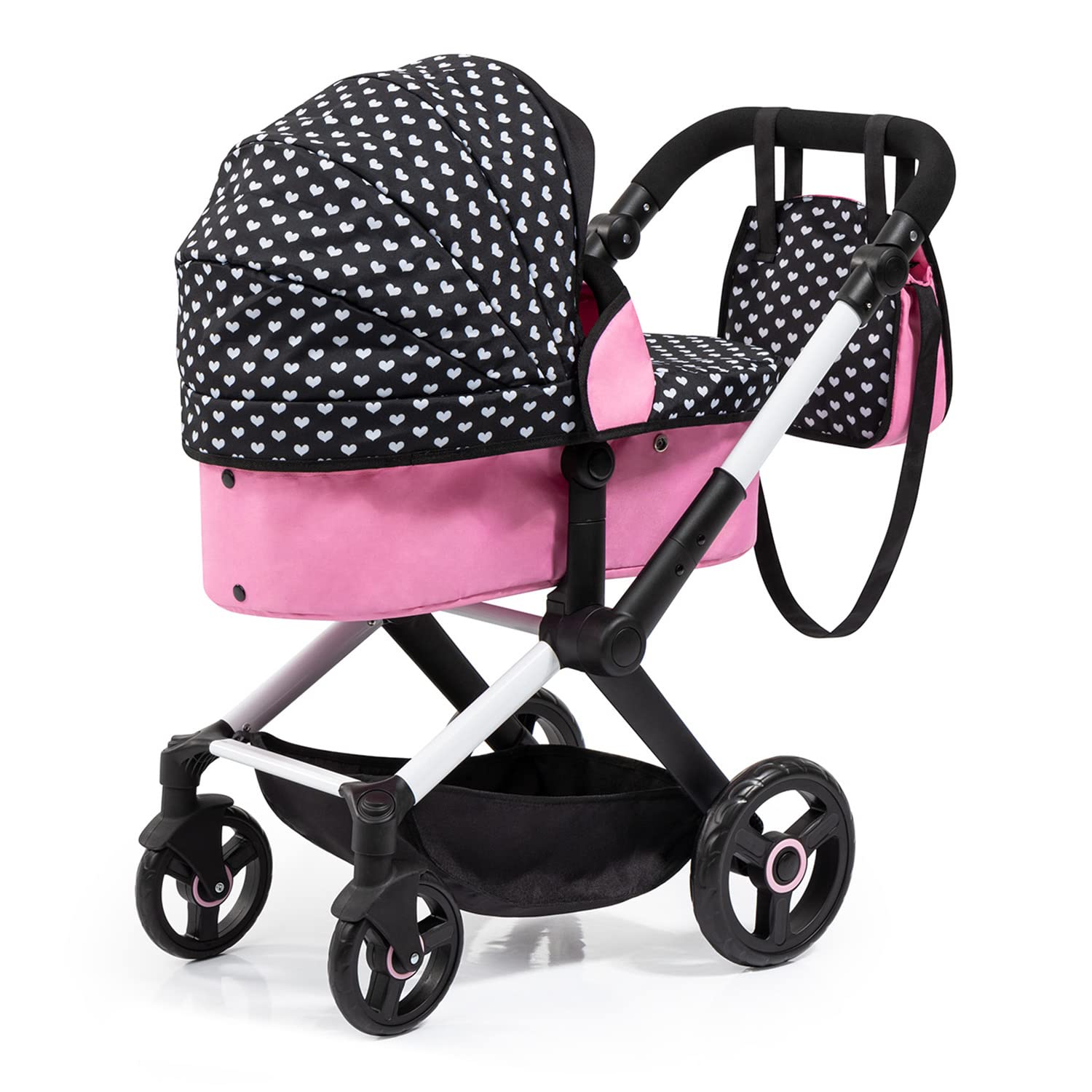 Foto 4 | Cochecito De Muñecas Bayer Design Xeo Hearts, Negro Y Rosa, 52 Cm, 3 O Más - Venta Internacional.