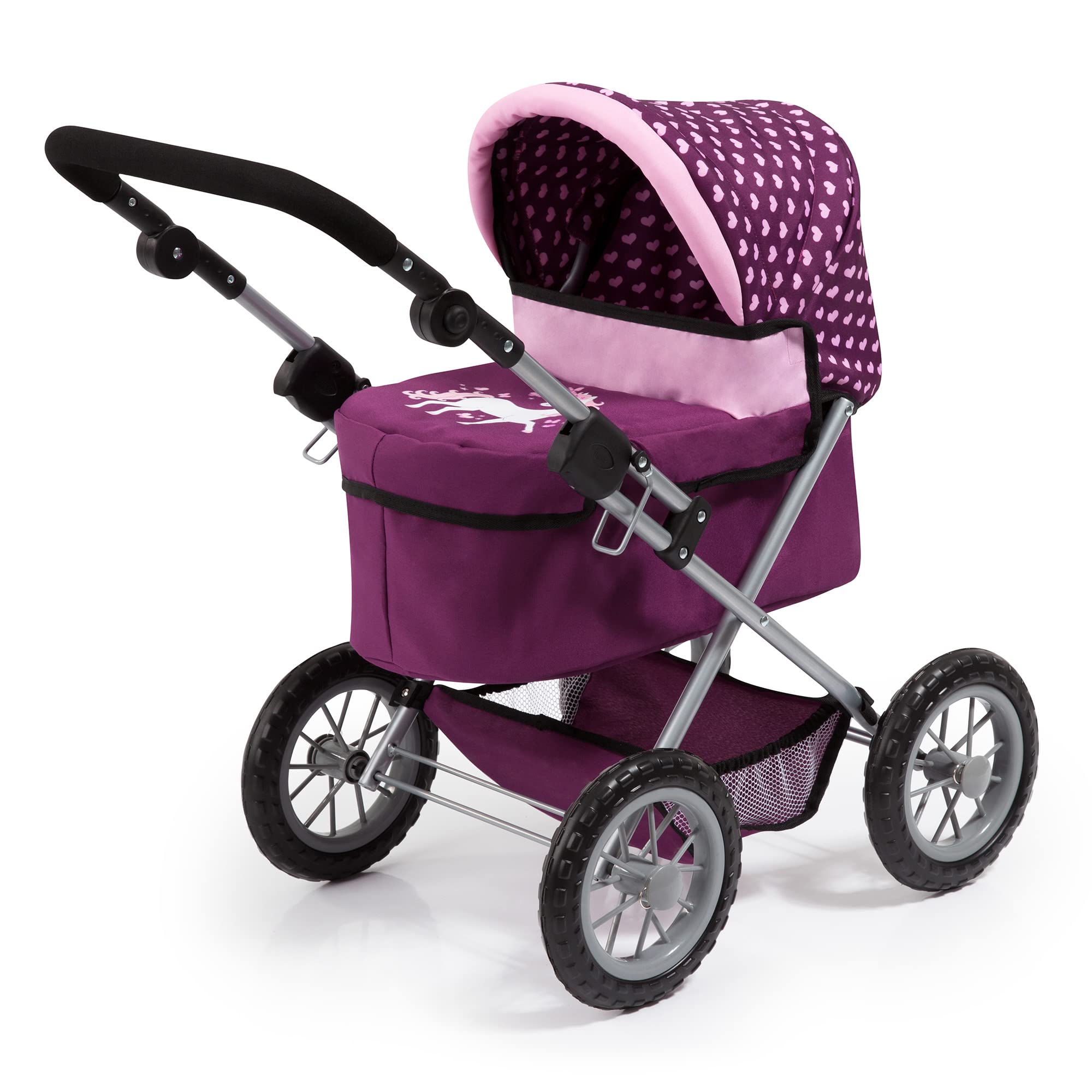 Foto 5 pulgar | Cochecito De Muñecas Bayer Design, Modernos Corazones Burdeos Y Rosas, 46 Cm, 3 O Más - Venta Internacional.