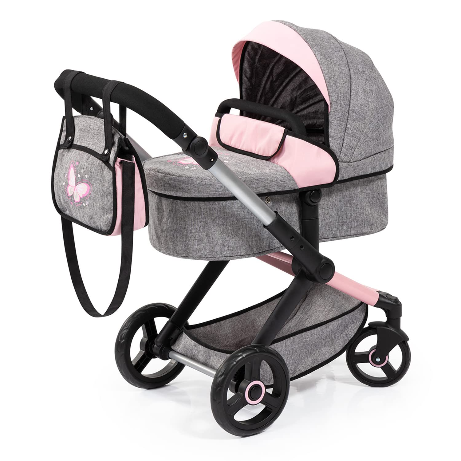 Foto 1 | Cochecito Para Muñecas Bayer Design Xeo Butterfly, Gris Y Rosa, 52 Cm, 3 O Más - Venta Internacional.