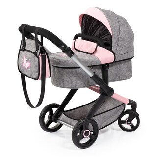 Foto 1 | Cochecito Para Muñecas Bayer Design Xeo Butterfly, Gris Y Rosa, 52 Cm, 3 O Más - Venta Internacional.