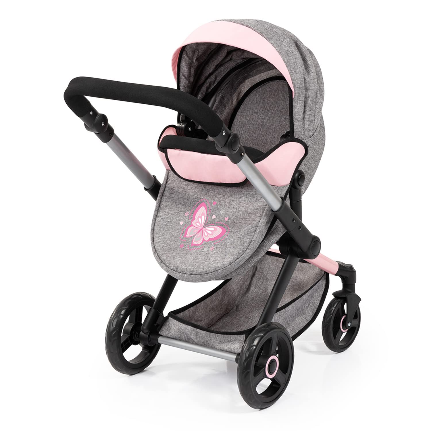 Foto 4 pulgar | Cochecito Para Muñecas Bayer Design Xeo Butterfly, Gris Y Rosa, 52 Cm, 3 O Más - Venta Internacional.