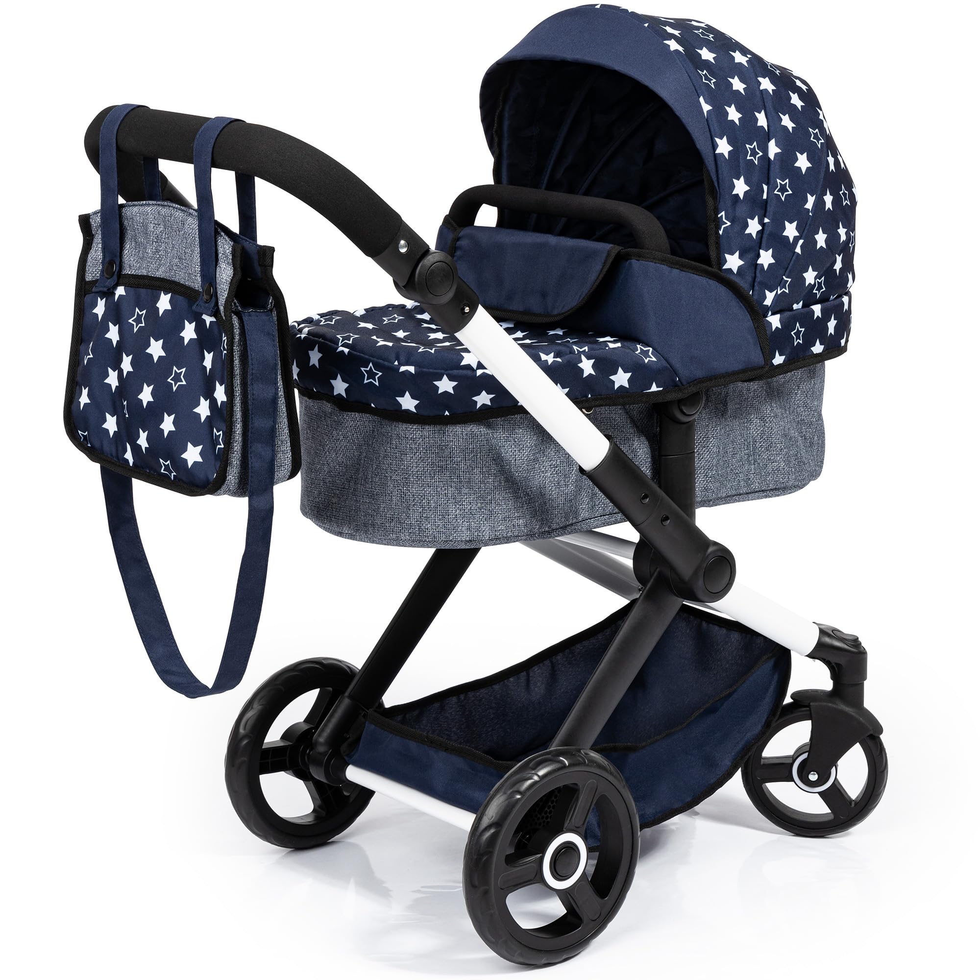 Foto 1 | Cochecito De Muñecas Bayer Design Xeo Con Estrellas Azules Y Blancas, 46 Cm, Más De 3 Años - Venta Internacional.