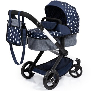 Foto 1 | Cochecito De Muñecas Bayer Design Xeo Con Estrellas Azules Y Blancas, 46 Cm, Más De 3 Años - Venta Internacional.