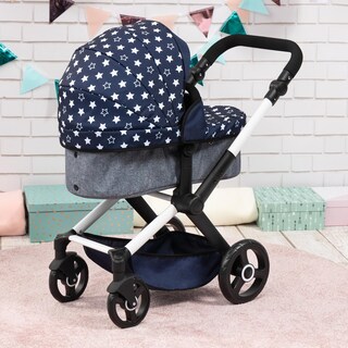 Foto 3 | Cochecito De Muñecas Bayer Design Xeo Con Estrellas Azules Y Blancas, 46 Cm, Más De 3 Años - Venta Internacional.