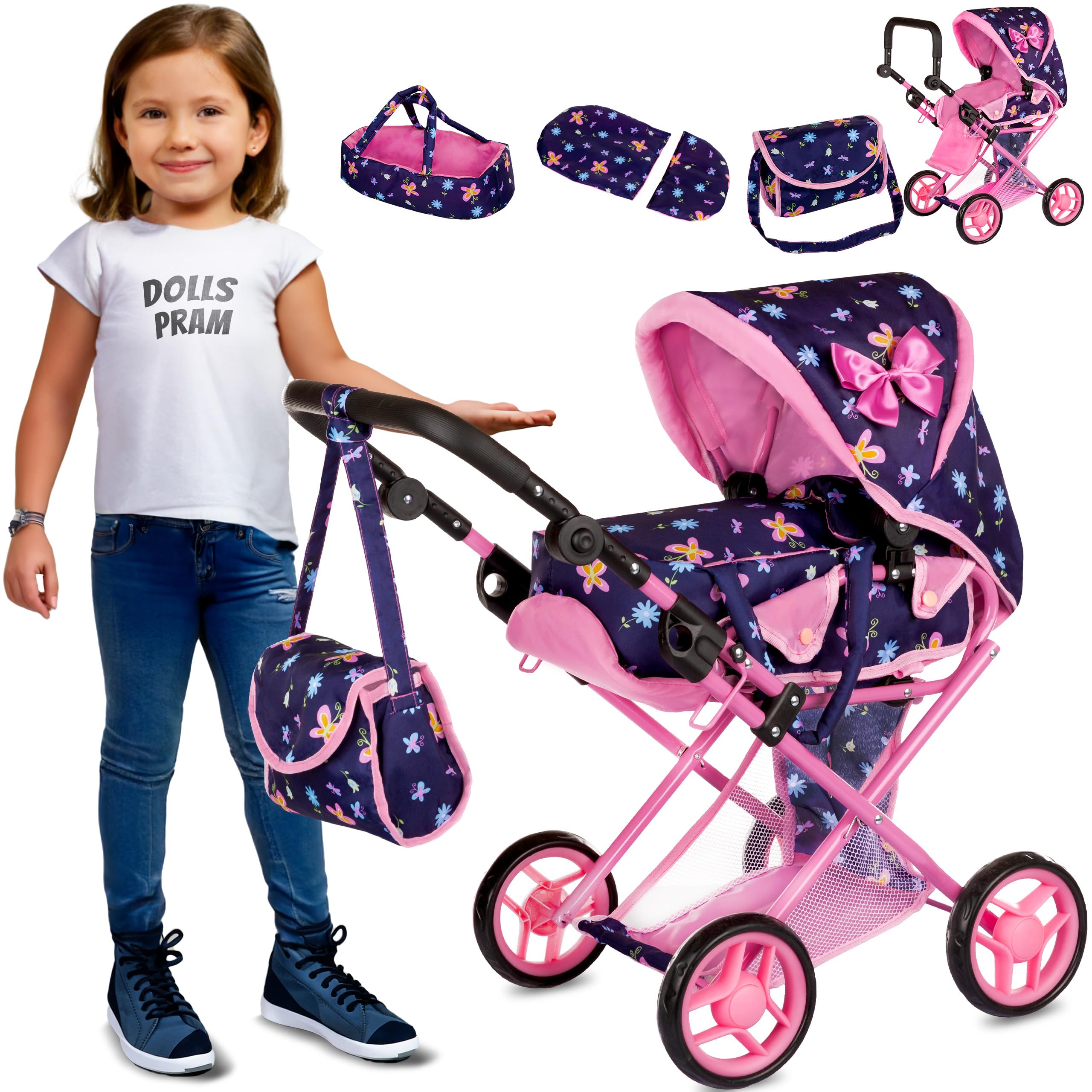 Foto 1 | Cochecito Baby Doll Kinderplay Kp0200i Con Asa Ajustable - Venta Internacional.