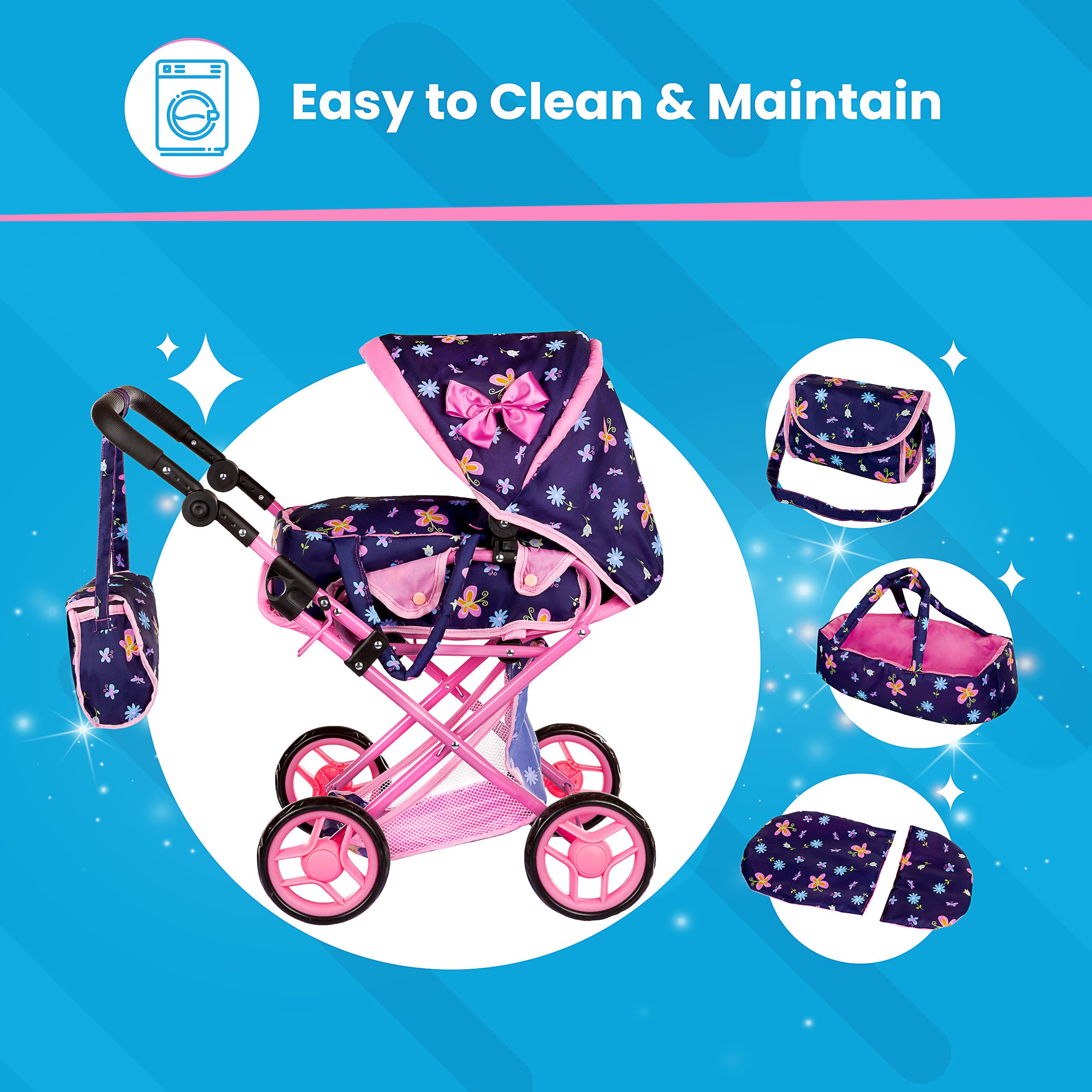 Foto 7 pulgar | Cochecito Baby Doll Kinderplay Kp0200i Con Asa Ajustable - Venta Internacional.