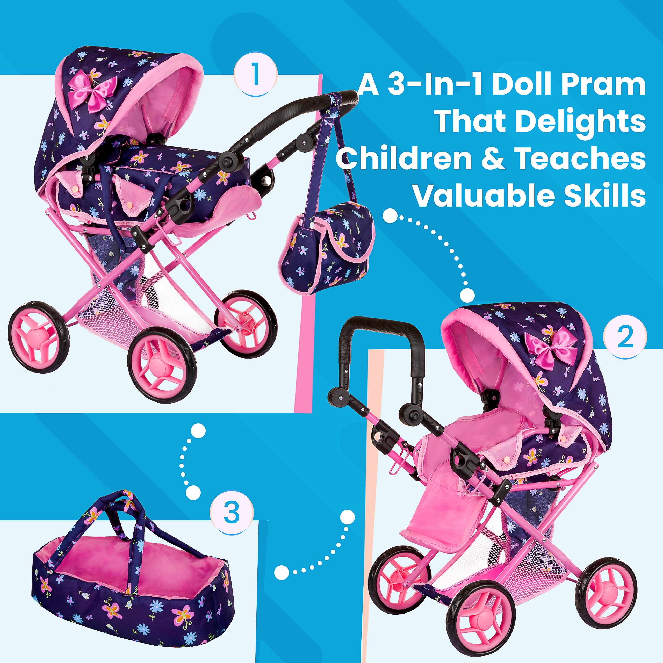 Foto 8 pulgar | Cochecito Baby Doll Kinderplay Kp0200i Con Asa Ajustable - Venta Internacional.