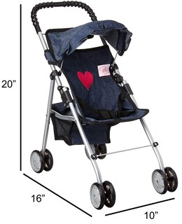 Foto 7 | Doll Stroller The New York Doll Collection Denim Para Bebé - Venta Internacional.